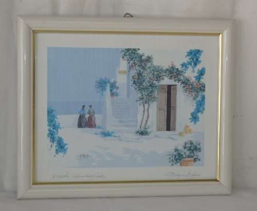 A BEAUTIFUL WHITE FRAMED SIGNED LIMITED EDITION WATERCOLOUR PRINT BY ITALIAN ARTIST GIORGIO ZUPPINI