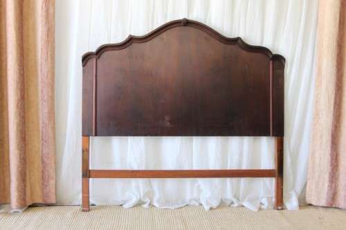 A BEAUTIFUL ANTIQUE SOLID IMBUIA DOUBLE BED HEADBOARD IN WONDERFUL CONDITION