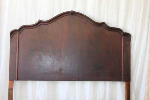 A BEAUTIFUL ANTIQUE SOLID IMBUIA DOUBLE BED HEADBOARD IN WONDERFUL CONDITION