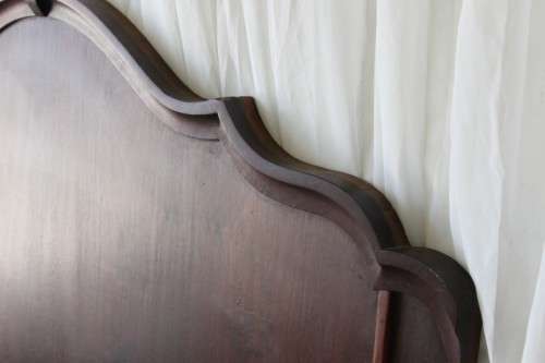 A BEAUTIFUL ANTIQUE SOLID IMBUIA DOUBLE BED HEADBOARD IN WONDERFUL CONDITION