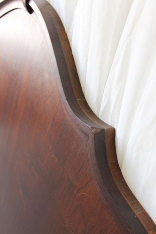 A BEAUTIFUL ANTIQUE SOLID IMBUIA DOUBLE BED HEADBOARD IN WONDERFUL CONDITION