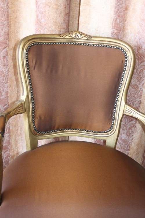 TWO INCREDIBLE (GOLD) "LOUIS XV" STYLE ARMCHAIRS WITH MAGNIFICENT CARVED DETAILING bid/chair