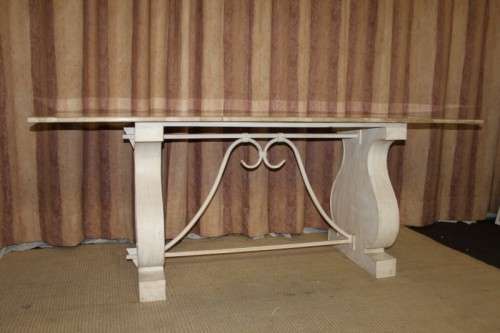 SPECTACULAR 2m SOLID ITALIAN MARBLE TOP CONSOLE TABLE/HALL TABLE ON A HARP LEG METAL BASE! AWESOME!!