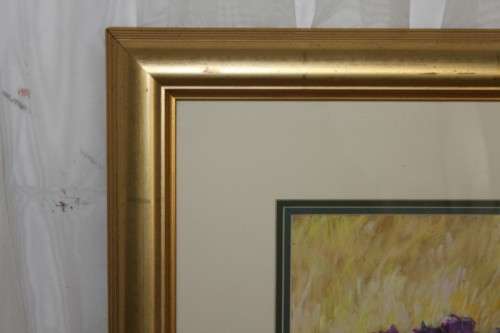 A beautiful original signed and stunningly framed AC Kennedy pastel painting of violets RS17