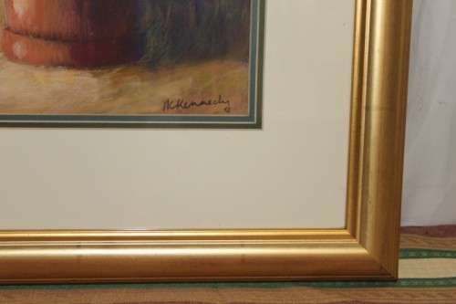 A beautiful original signed and stunningly framed AC Kennedy pastel painting of violets RS17