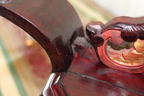 A RARE ANTIQUE 19th CENTURY CHINESE CARVED WOODEN TEA CHEST BUCKET CADDIE
