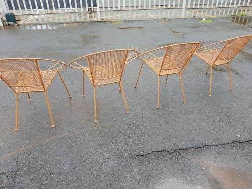 A FANTASTIC COLLECTION OF 4x "WIRE MESH" OUTDOOR CHAIRS IN AWESOME CONDITION bid/chair