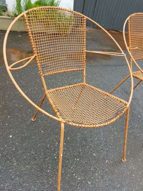 A FANTASTIC COLLECTION OF 4x "WIRE MESH" OUTDOOR CHAIRS IN AWESOME CONDITION bid/chair