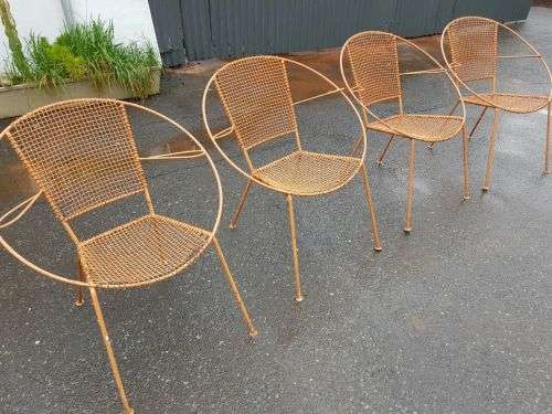 A FANTASTIC COLLECTION OF 4x "WIRE MESH" OUTDOOR CHAIRS IN AWESOME CONDITION bid/chair