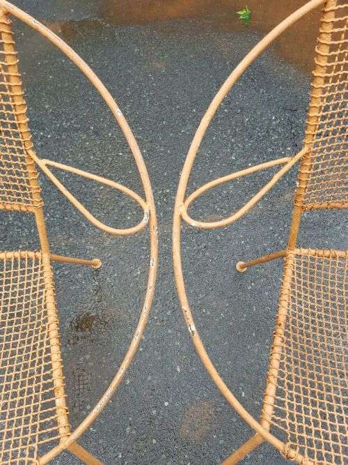 A FANTASTIC COLLECTION OF 4x "WIRE MESH" OUTDOOR CHAIRS IN AWESOME CONDITION bid/chair