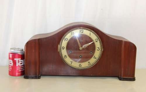 AN EXQUISITE ANTIQUE (c1930 TO 1940) "UNCO" ART DECO MANTLE CLOCK IN WORKING CONDITION
