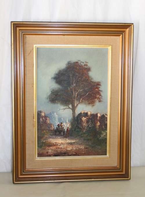 **RS17** An original signed Luther Marais (1935 - 2010) framed landscape oil on board painting