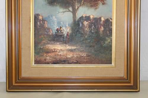 **RS17** An original signed Luther Marais (1935 - 2010) framed landscape oil on board painting
