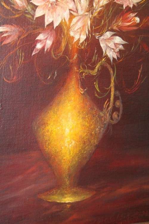 A SUPERBLY PAINTED ORIGINAL SIGNED AND FRAMED "H. DIEHL" STILL LIFE OIL ON BOARD PAINTING