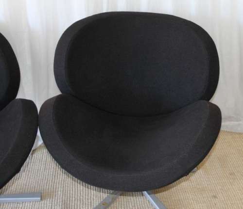 TWO INCREDIBLE RARE VINTAGE MID CENTURY BLACK "COCKTAIL" CLUB CHAIRS IN STUNNING CONDITION bid/chair