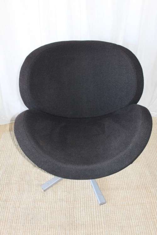 TWO INCREDIBLE RARE VINTAGE MID CENTURY BLACK "COCKTAIL" CLUB CHAIRS IN STUNNING CONDITION bid/chair