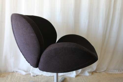 TWO INCREDIBLE RARE VINTAGE MID CENTURY BLACK "COCKTAIL" CLUB CHAIRS IN STUNNING CONDITION bid/chair