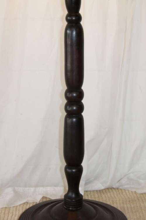 An exquisite tall solid African Black wood floor lamp with a large shade in awesome condition