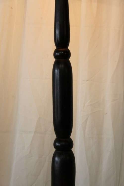 An exquisite tall solid African Black wood floor lamp with a large shade in awesome condition