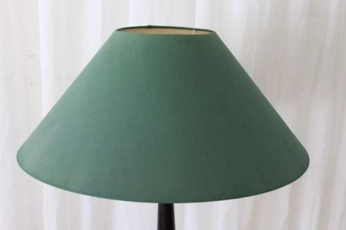 An exquisite tall solid African Black wood floor lamp with a large shade in awesome condition