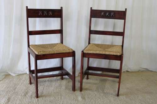 4x STUNNING WELL MADE "ALPINE" PINE AND WICKER SEAT DINING CHAIRS IN EXCELLENT CONDITION bid/chair