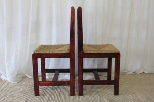 4x STUNNING WELL MADE "ALPINE" PINE AND WICKER SEAT DINING CHAIRS IN EXCELLENT CONDITION bid/chair
