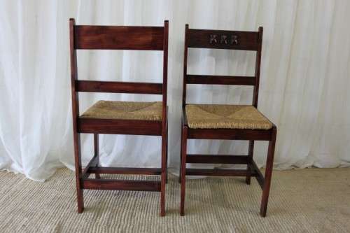 4x STUNNING WELL MADE "ALPINE" PINE AND WICKER SEAT DINING CHAIRS IN EXCELLENT CONDITION bid/chair