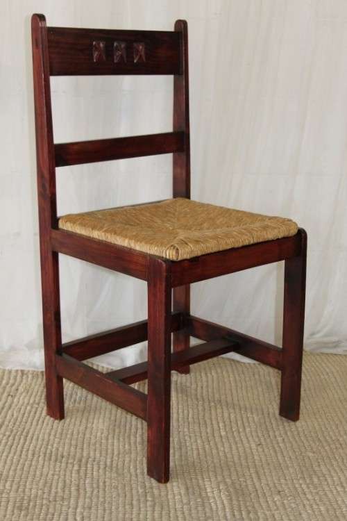 4x STUNNING WELL MADE "ALPINE" PINE AND WICKER SEAT DINING CHAIRS IN EXCELLENT CONDITION bid/chair