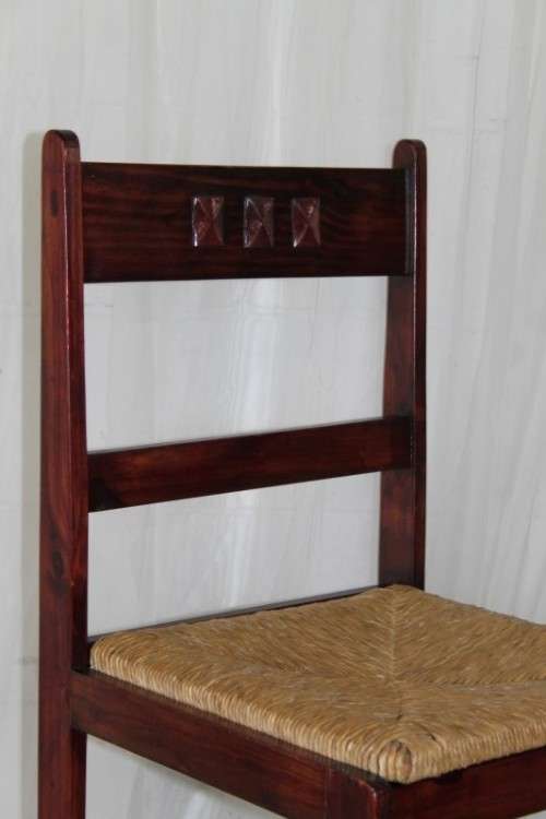 4x STUNNING WELL MADE "ALPINE" PINE AND WICKER SEAT DINING CHAIRS IN EXCELLENT CONDITION bid/chair