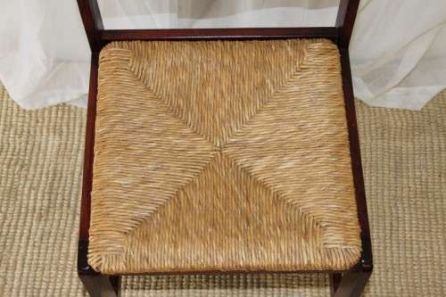 4x STUNNING WELL MADE "ALPINE" PINE AND WICKER SEAT DINING CHAIRS IN EXCELLENT CONDITION bid/chair