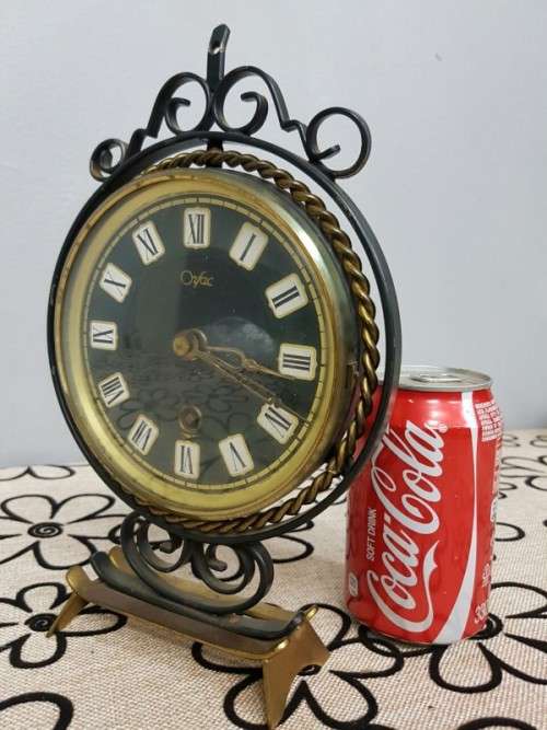 A SPECTACULAR & RARE ART DECO MID-CENTURY DUTCH "ORFAC" CLOCK COMPANY TABLE CLOCK - JUST SERVICED