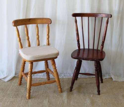 TWO AWESOME WOODEN OCCASIONAL CHAIRS WITH TURNED LEGS AND BACKREST SUPPORTS bid/chair