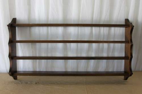 A FABULOUS WALL MOUNTABLE SOLID WOODEN DISPLAY SHELF FOR ORNAMENTS, TRIOS, MODEL CARS AND MORE