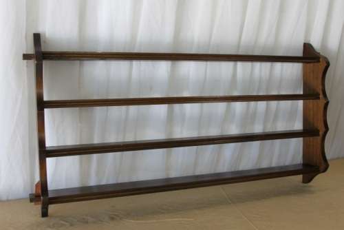 A FABULOUS WALL MOUNTABLE SOLID WOODEN DISPLAY SHELF FOR ORNAMENTS, TRIOS, MODEL CARS AND MORE