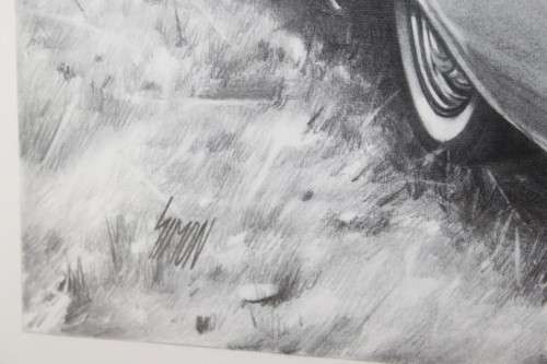 A WONDERFUL SIGNED LIMITED EDITION PRINT (No. 225 OF 500) OF A 1959 CHEV BELAIR BY DEAN SIMON