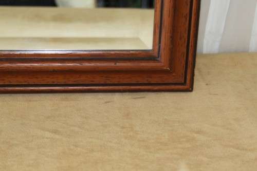 A SERIOUSLY STUNNING (LARGE) SOLID WOODEN FRAMED BEVELLED GLASS WALL MIRROR IN AWESOME CONDITION