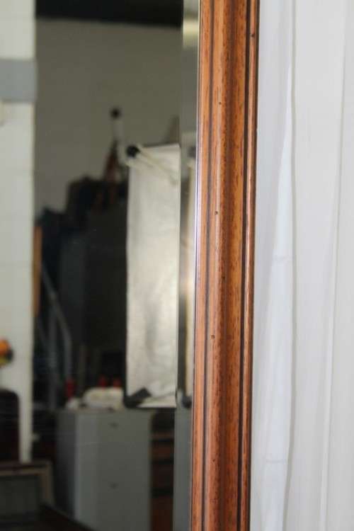 A SERIOUSLY STUNNING (LARGE) SOLID WOODEN FRAMED BEVELLED GLASS WALL MIRROR IN AWESOME CONDITION