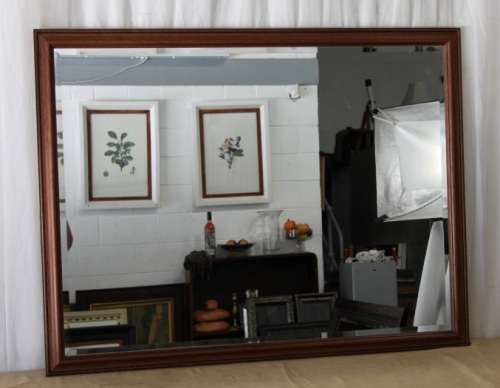 A SERIOUSLY STUNNING (LARGE) SOLID WOODEN FRAMED BEVELLED GLASS WALL MIRROR IN AWESOME CONDITION