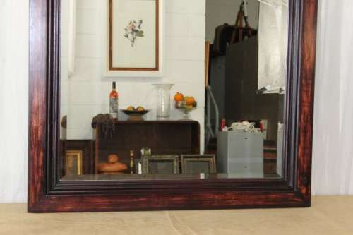 AN INCREDIBLE (LARGE) SOLID WOODEN FRAMED BEVELLED GLASS WALL MIRROR IN FANTASTIC CONDITION