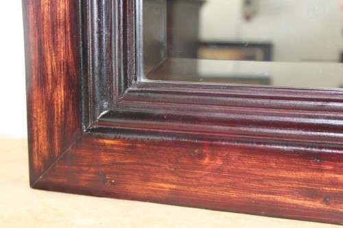 AN INCREDIBLE (LARGE) SOLID WOODEN FRAMED BEVELLED GLASS WALL MIRROR IN FANTASTIC CONDITION