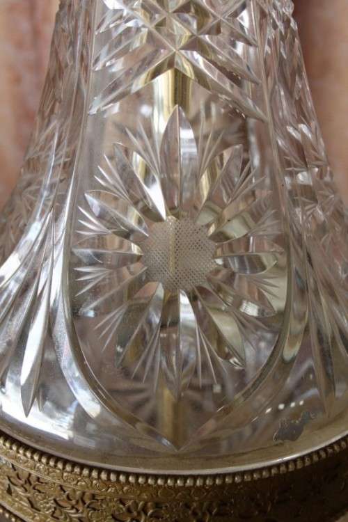 **RS17** An incredible super-rare West German made (large) hand cut lead crystal table lamp