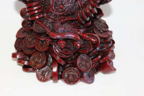 AN INCREDIBLE (LARGE) CHINESE MYTHOLOGICAL "MONEY FROG" IN A TRADITIONAL RED LACQUERED FINISH