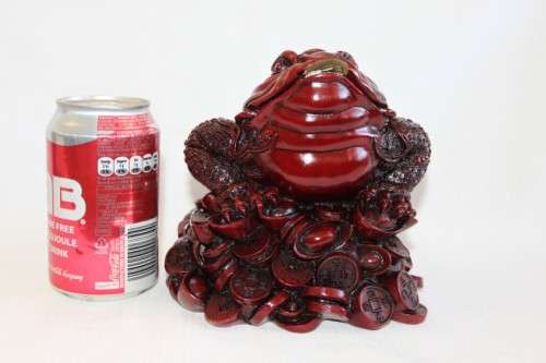 AN INCREDIBLE (LARGE) CHINESE MYTHOLOGICAL "MONEY FROG" IN A TRADITIONAL RED LACQUERED FINISH