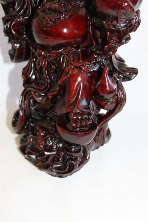 AN EXQUISITE (LARGE) CHINESE LAUGHING BUDDHA (BUDAI) IN A TRADITIONAL RED LACQUERED FINISH