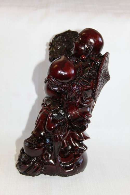 AN EXQUISITE (LARGE) CHINESE LAUGHING BUDDHA (BUDAI) IN A TRADITIONAL RED LACQUERED FINISH