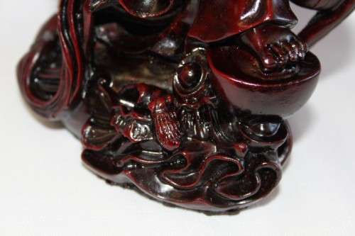 AN EXQUISITE (LARGE) CHINESE LAUGHING BUDDHA (BUDAI) IN A TRADITIONAL RED LACQUERED FINISH