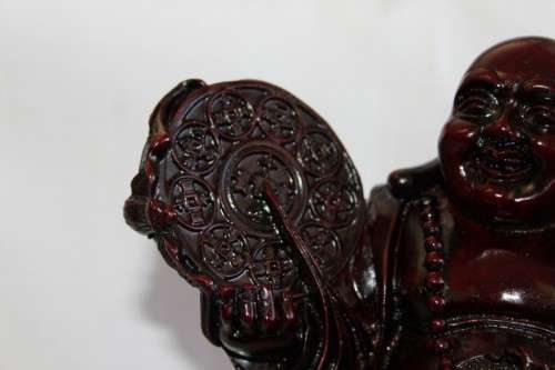 AN EXQUISITE (LARGE) CHINESE LAUGHING BUDDHA (BUDAI) IN A TRADITIONAL RED LACQUERED FINISH