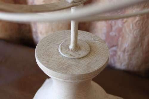 A FABULOUS (LARGE) WHITE WROUGHT IRON "ARMILLARY SPHERE GLOBE" ON A STYLISH WOODEN BASE