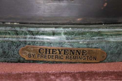 A SPECTACULAR HUGE SIGNED FREDERIC REMINGTON "CHEYENNE" BRONZE SCULPTURE IN FANTASTIC CONDITION