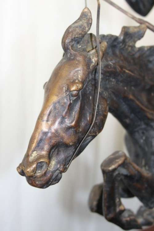 A SPECTACULAR HUGE SIGNED FREDERIC REMINGTON "CHEYENNE" BRONZE SCULPTURE IN FANTASTIC CONDITION